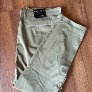 Alfani Men's Alfatech Stretch Flat Front Green Pants 38x30 NWT $75